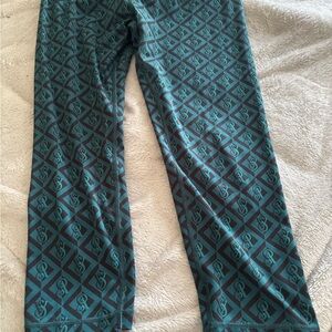 Victoria's Secret Teal and Black Patterned Leggings